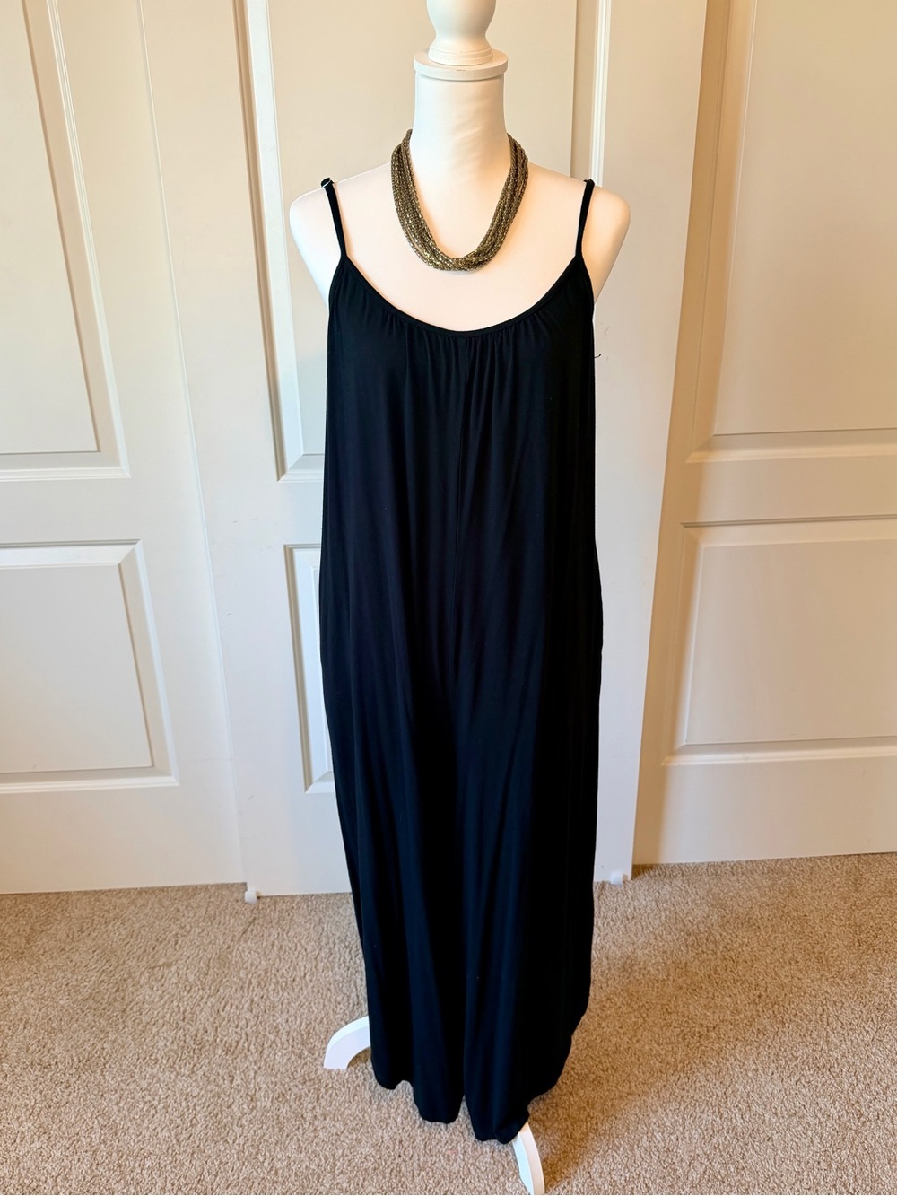 Z Supply Black Maxi Jumpsuit with Thin Straps